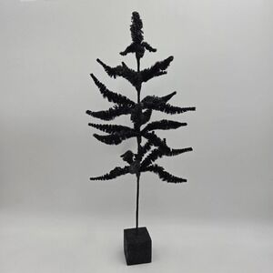 Vintage Bethany Lowe 18" Tall Halloween Tree Black soft bottle brush w/ glitter